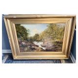 Large antique Oil Painting on canvas, landscape