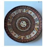 Hand-painted Peruvian pottery plate tray,