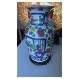 Large 14 inch Chinese porcelain vase, indoor