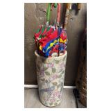 Vintage porcelain Chinese umbrella, stand, with