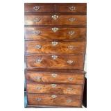 Antique 1790 Chippendale chest on chest nine