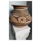Gand painted pot case , about 12 inches tall
