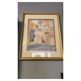 Framed watercolor, signed, bottom, right,