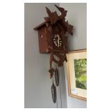 Vintage German cuckoo clock, with pinecone