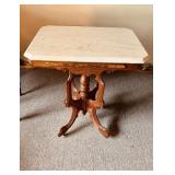 Antique Victorian marble top side table, with