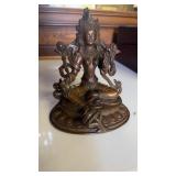 Antique Tahitian bronze seated Syamatara , nice