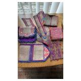 6 pieces of tribal beaded wallets & material ,