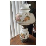 handpainted floral, electric oil, lamp, matching