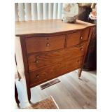 Antique four drawer oak dresser, on caster wheels