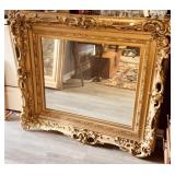 Extra large antique gold framed wall mirror,