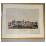 Antique 1876 framed engraving, agricultural Hall,