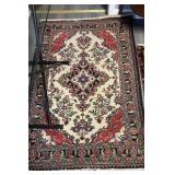 Antique carpet rug , red burgundy , medium size