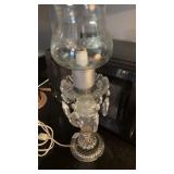 Pressed glass candle, stand table, lamp, with