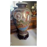 Vintage Japanese hand, painted base on a wood