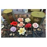 Collection of 7 porcelain roses , by Royal