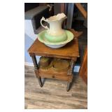 Antique or stand, with a wash bowl and large