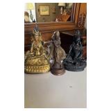Three Indian God, figures, call Tony brass metal