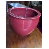 Large burgundy red vintage Jardiniere flower pot