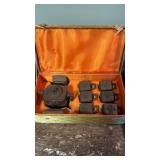 Chinese silk box with a small clay teapot with
