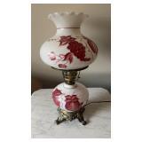 Fruit painted milk, glass table, lamp, oil, lamp,