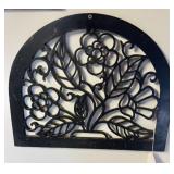 Small floral design black iron vent grate ,
