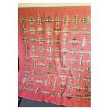 Antique 36 postage stamp square quilt blanket