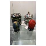 Chinese cloisonnï¿½, covered box, incense, burner,