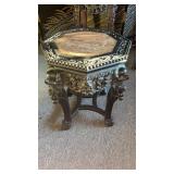 Carved Chinese carved wood plant stand side