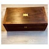 Antique Rosewood English lap desk, with a glass
