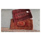 2 antique pillow covers made from old woven wool