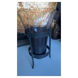 Iron stand, glass, flower, vase, or candle
