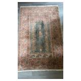 Smaller size antique Persian silk carpet rug,