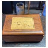 Carved wood trinket box by Peter Kwasniews ,