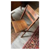 Small antique oak folding chair full type flat,