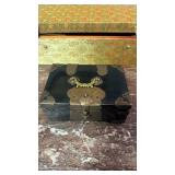 Antique, small Chinese jewelry box, with brass