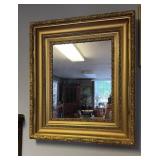 Antique gold, wood, framed wall mirror, nice