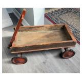 Antique Kiddie Kart , wooden cart with metal and