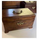 Antique three section tea caddy box, the three