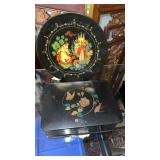 Russian lacquer painted and signed plate and