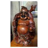 Large carved molded laughing Buddha figure, not