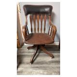 Antique Oak ï¿½ chair, with the original black oil