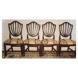 Set 4 Cherry Hepppewhite Style Dining Chairs