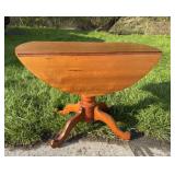 Antique Cherry Drop Leaf Pedestal Table