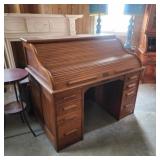 Antique "Indianapolis" Oak "S" Roll-Top Desk