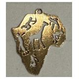 9K gold charm ï¿½ outline map of Africa