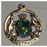 9K gold charm ï¿½ Australian symbols with an opal