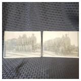 2 Antique Photographs Soldiers & Trains in France