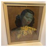 Vintage Vladimir Tretchikoffs Green Lady MCM Print