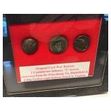 3 Original Civil War Buttons - Incl. Confederate