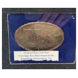 Original Dud Civil War Cartridge Box Plate